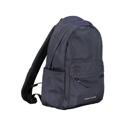 Tommy Hilfiger Blue Polyester Backpack with adjustable straps and multiple pockets, perfect for travel or daily use.