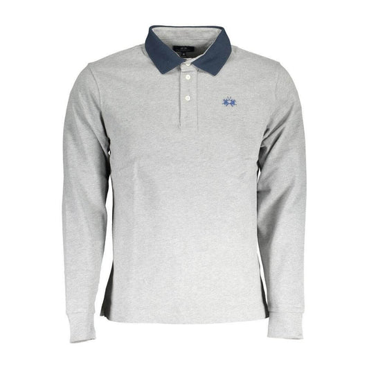 La Martina Brown Cotton Men Polo Shirt LA-37260-XL