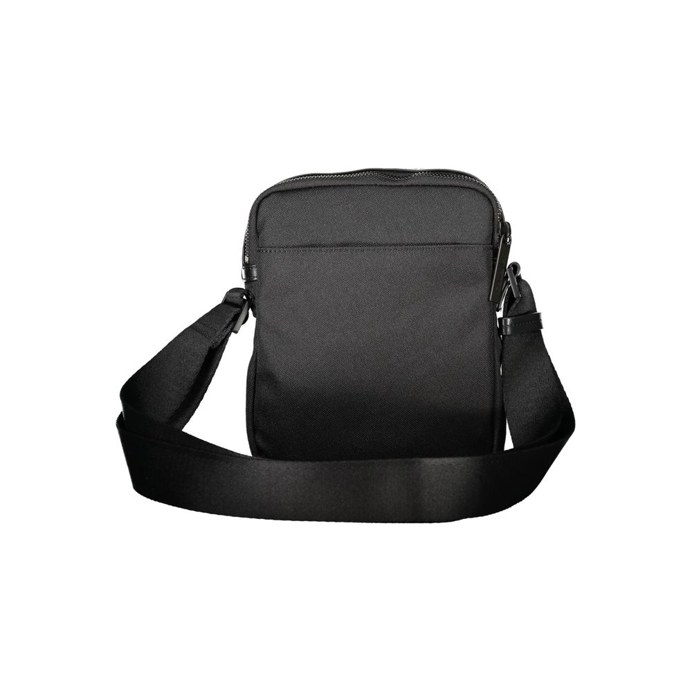 Calvin Klein Black Polyester Men Shoulder Bag with adjustable strap, minimalist design, perfect for everyday use.
