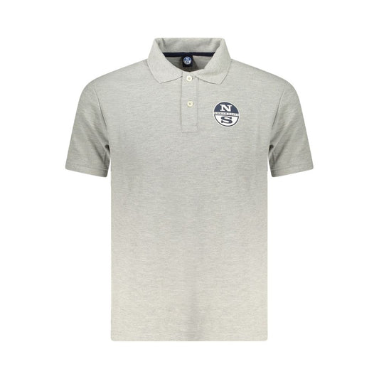 North Sails Gray Cotton Men Polo Shirt NO-35030-S
