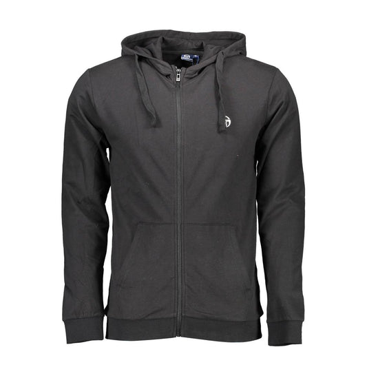 Sergio Tacchini Black Cotton Men Hooded Sweater
