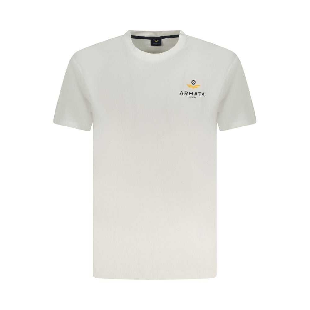Armata Di Mare White Cotton Men T-Shirt with crew neck and logo print