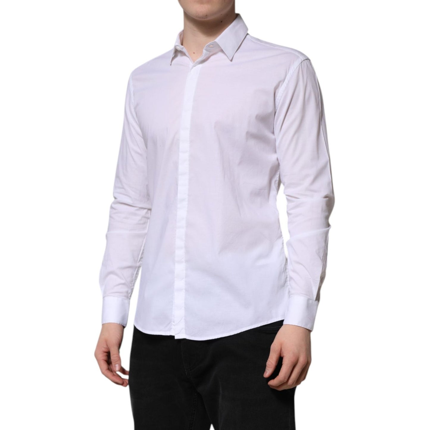 Daniele Alessandrini White Long Sleeves Dress Shirt TSH906940-40