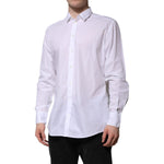 Dolce & Gabbana White Cotton Long Sleeves Dress Formal Shirt TSH906942-43