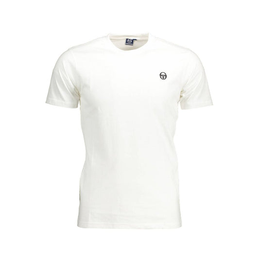 Sergio Tacchini White Cotton Men T-Shirt with crew neck and signature logo.