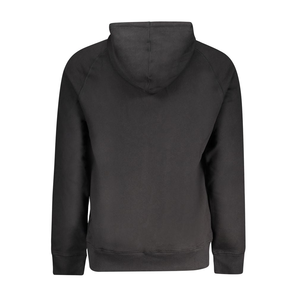 Timberland Black Cotton Men Sweater with Central Pockets and Zip