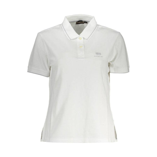 Napapijri White Cotton Women Polo Shirt NA-37014-S