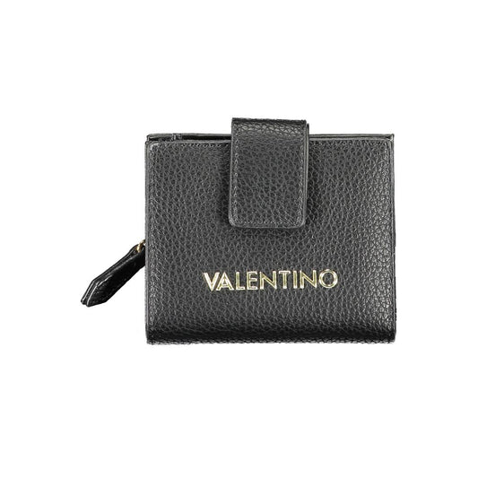 Mario Valentino Black Polyethylene Women Wallet with logo and zip coin purse