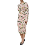 Dolce & Gabbana Pink Lily Viscose Sheath Stretch Midi Dress DR81731-40
