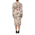 Dolce & Gabbana Pink Lily Viscose Sheath Stretch Midi Dress DR81731-40