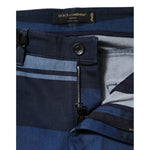 Dolce & Gabbana Blue Striped Cotton Stretch Denim Jeans PAN76484-44