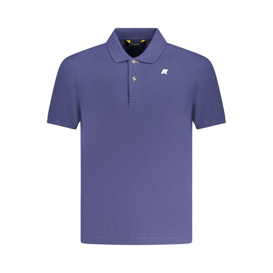 K-WAY Blue Cotton Polo Shirt with short sleeves, 2 buttons, and logo application.