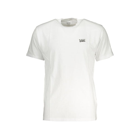Vans White Cotton Men T-Shirt with logo, pure cotton, skateboarding style, casual wear.