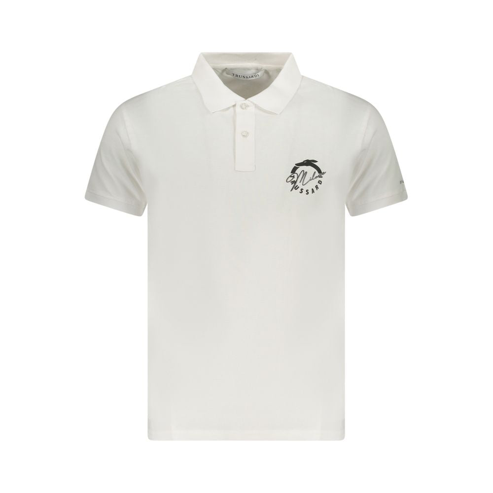Trussardi White Cotton Polo Shirt