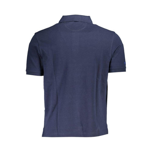 La Martina Blue Cotton Men Polo Shirt LA-37333-M