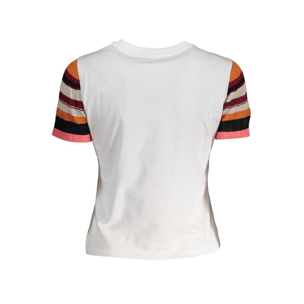 Desigual White Cotton T-Shirt