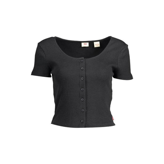 Levi's Black Cotton Women T-Shirt LE-37361-L