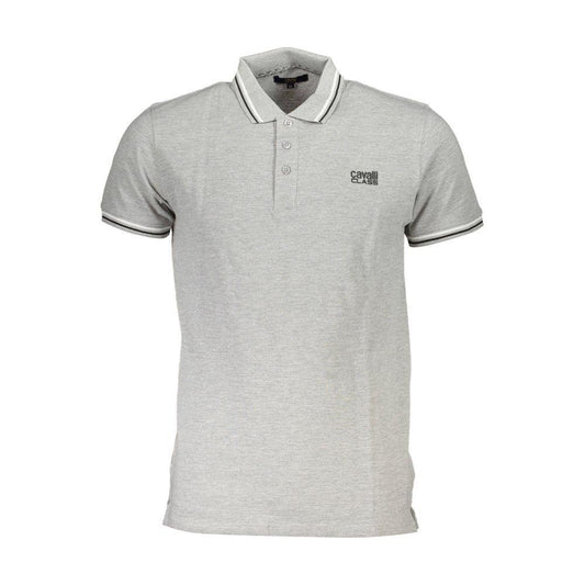Cavalli Class Brown Cotton Men Polo Shirt CA-37779-M