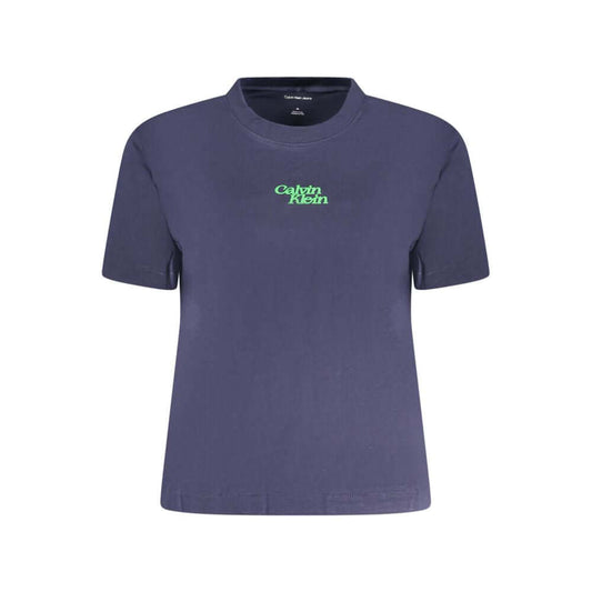 Calvin Klein Blue Cotton Women T-Shirt CA-38298-XS