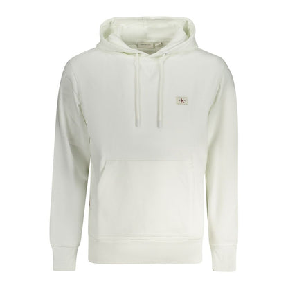 Calvin Klein White Cotton Men Sweater featuring a classic hooded design and logo detail for modern style and comfort.