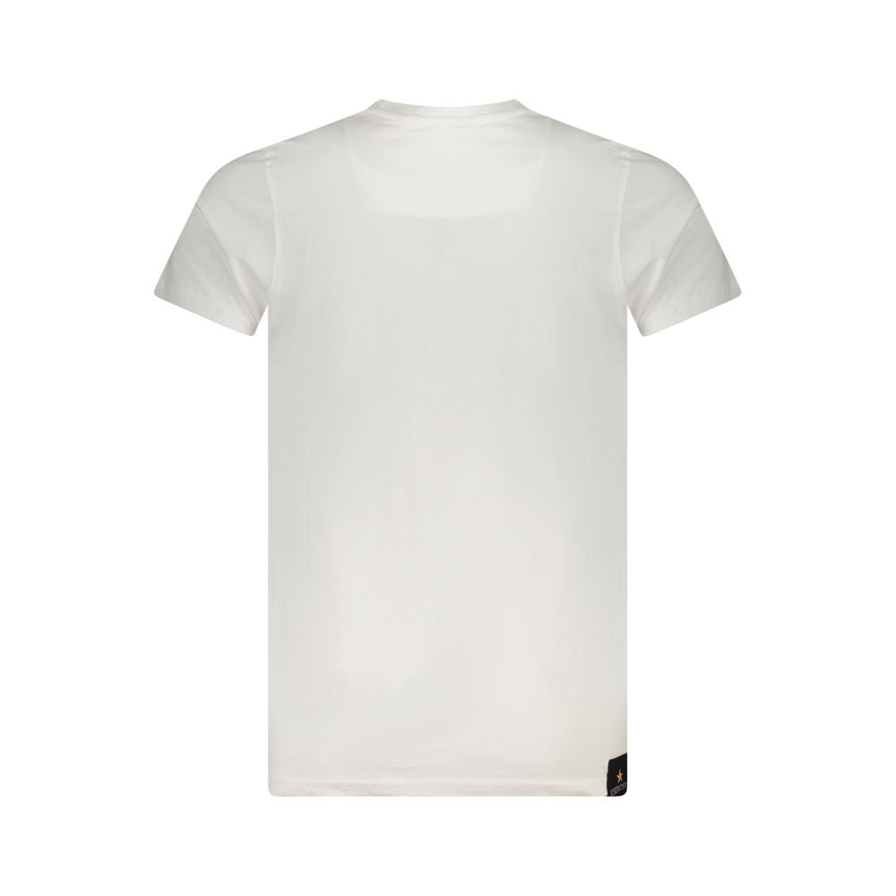 Back view of Accademia Militare White Cotton T-Shirt with short sleeves and crew neck.