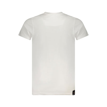 Back view of Accademia Militare White Cotton T-Shirt with short sleeves and crew neck.
