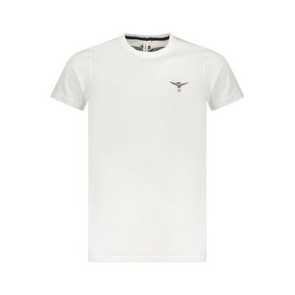 Accademia Militare White Cotton T-Shirt with eagle ball logo, crew neck, short sleeves, and print detail.
