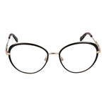 Emilio Pucci Black Women Glasses Frame, full-rim round metal frame with demo lenses. Size 54-17-140, branded case included.