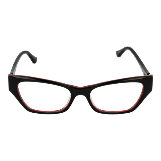 Guess Black Women Glasses Frame, full-rim cat eye style with black plastic frame and demo lenses, includes branded case.
