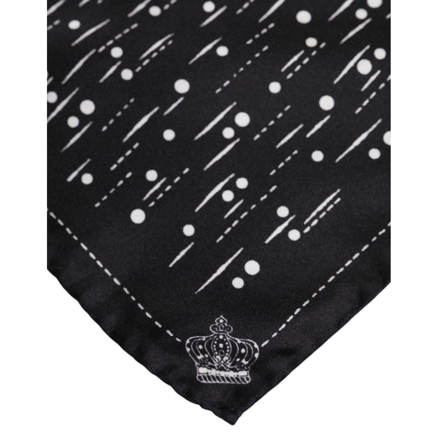 Dolce & Gabbana Black White Printed Square Men Foulard Scarf
