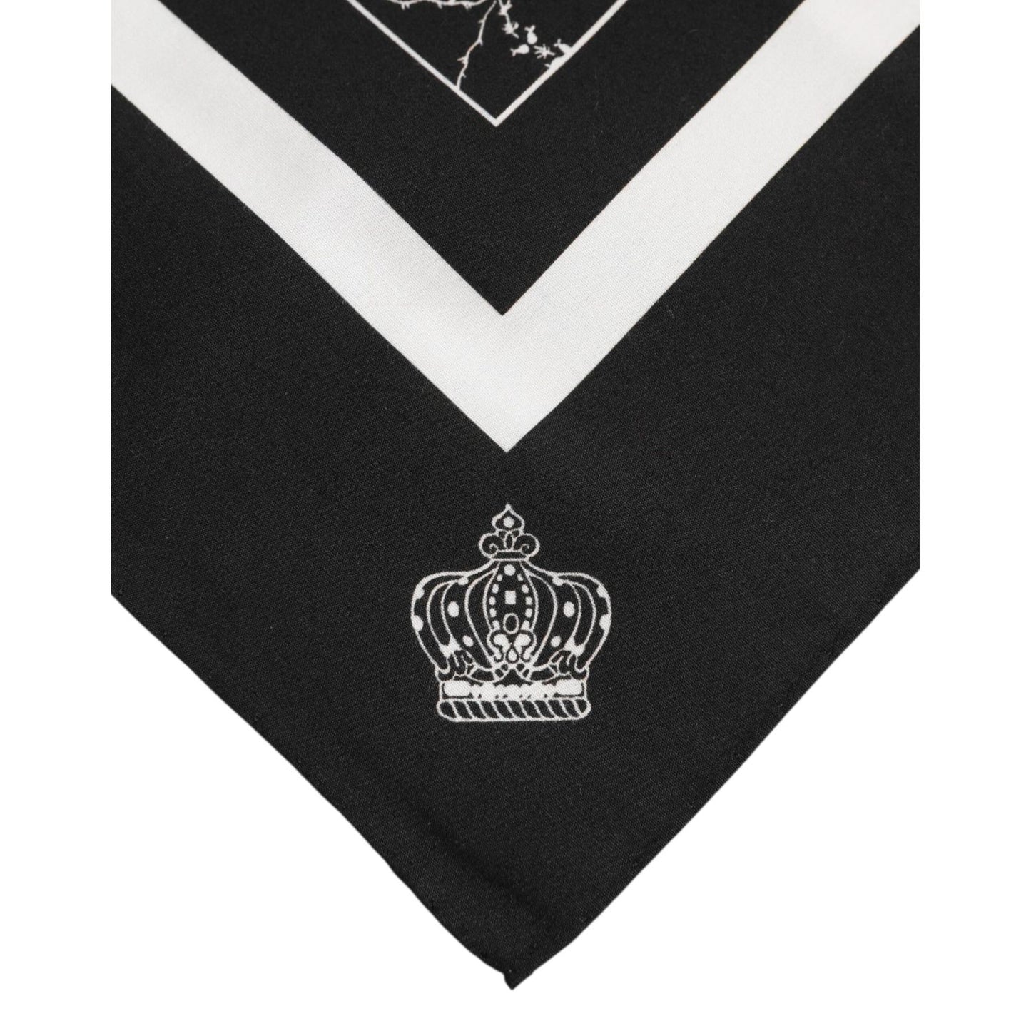 Dolce & Gabbana Black White Printed Square Foulard Scarf