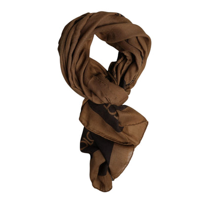 Dolce & Gabbana Brown DG Crown Neck Warmer Men Foulard Scarf