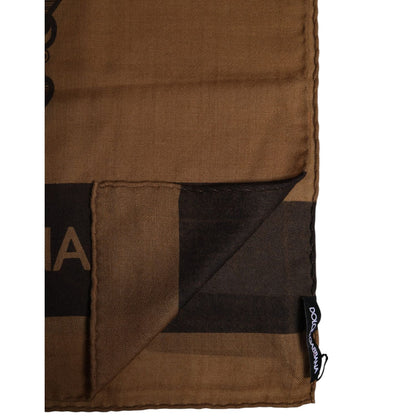 Dolce & Gabbana Brown DG Crown Neck Warmer Men Foulard Scarf