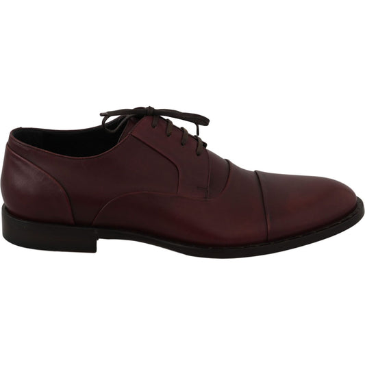 Dolce & Gabbana Elegant Bordeaux Leather Dress Shoes Dolce & Gabbana Black