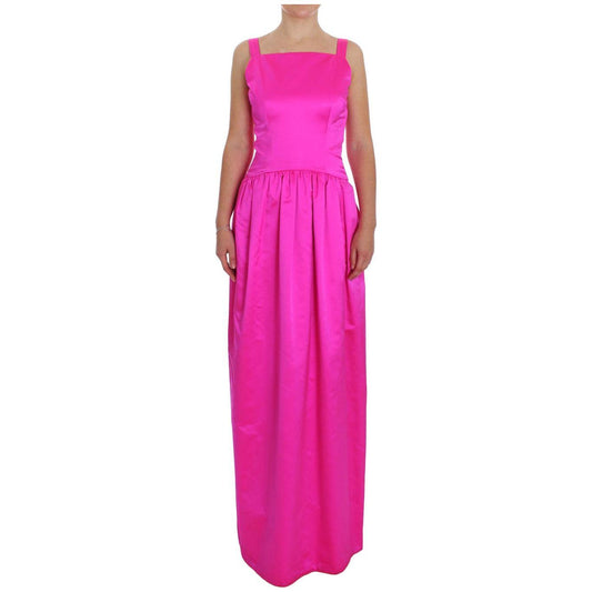 Dolce & Gabbana Elegant Silk Full Length Pink Sheath Dress Dolce & Gabbana Violet Red