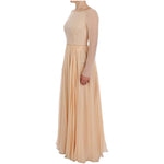 Dolce & Gabbana Beige Silk Ball Gown Full Length Dress Dresses
