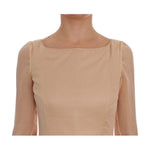 Dolce & Gabbana Beige Silk Ball Gown Full Length Dress Dresses