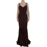 Dolce & Gabbana Bordeaux Stretch Full Length Sheath Dress