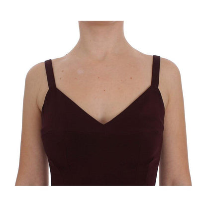 Dolce & Gabbana Bordeaux Stretch Full Length Sheath Dress
