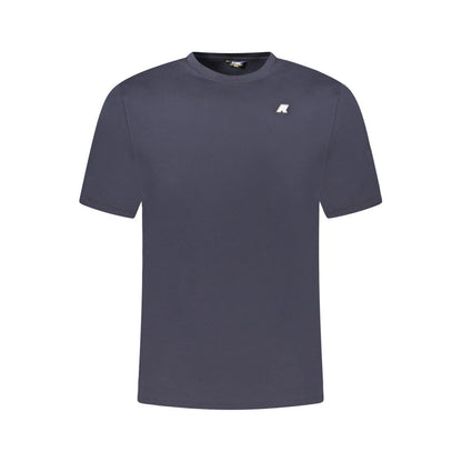K-WAY Blue Cotton Men T-Shirt with short sleeves, crew neck, and logo on chest, showcasing iconic K-WAY style for casual wear.