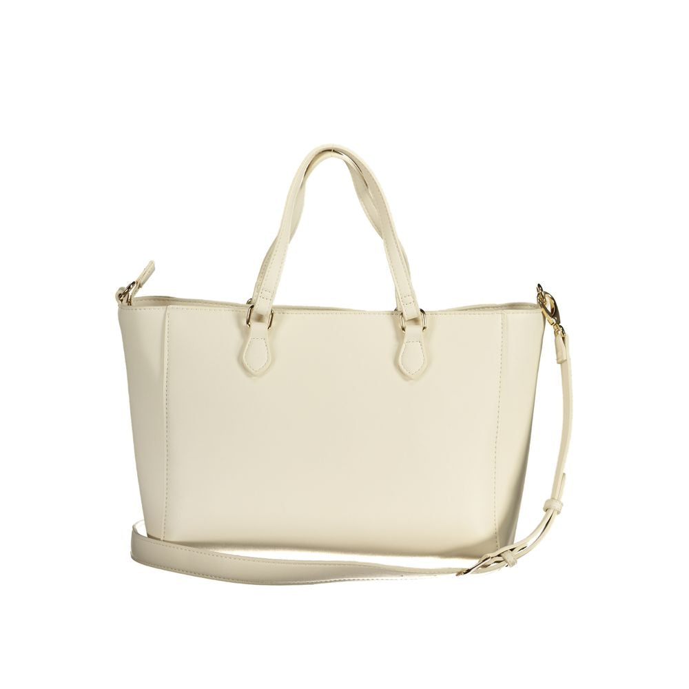 Front view with bag zipped and handles upright.