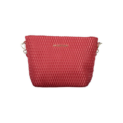 Mario Valentino Red Polyethylene Handbag with adjustable strap, internal pocket, and protective feet.