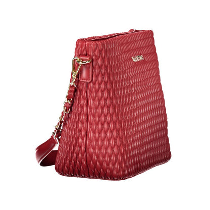 Mario Valentino Red Polyethylene Handbag with adjustable strap, internal pocket, and contrasting details.