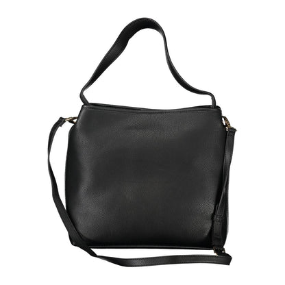 Mario Valentino Black Polyethylene Handbag with shoulder strap and internal pouch.