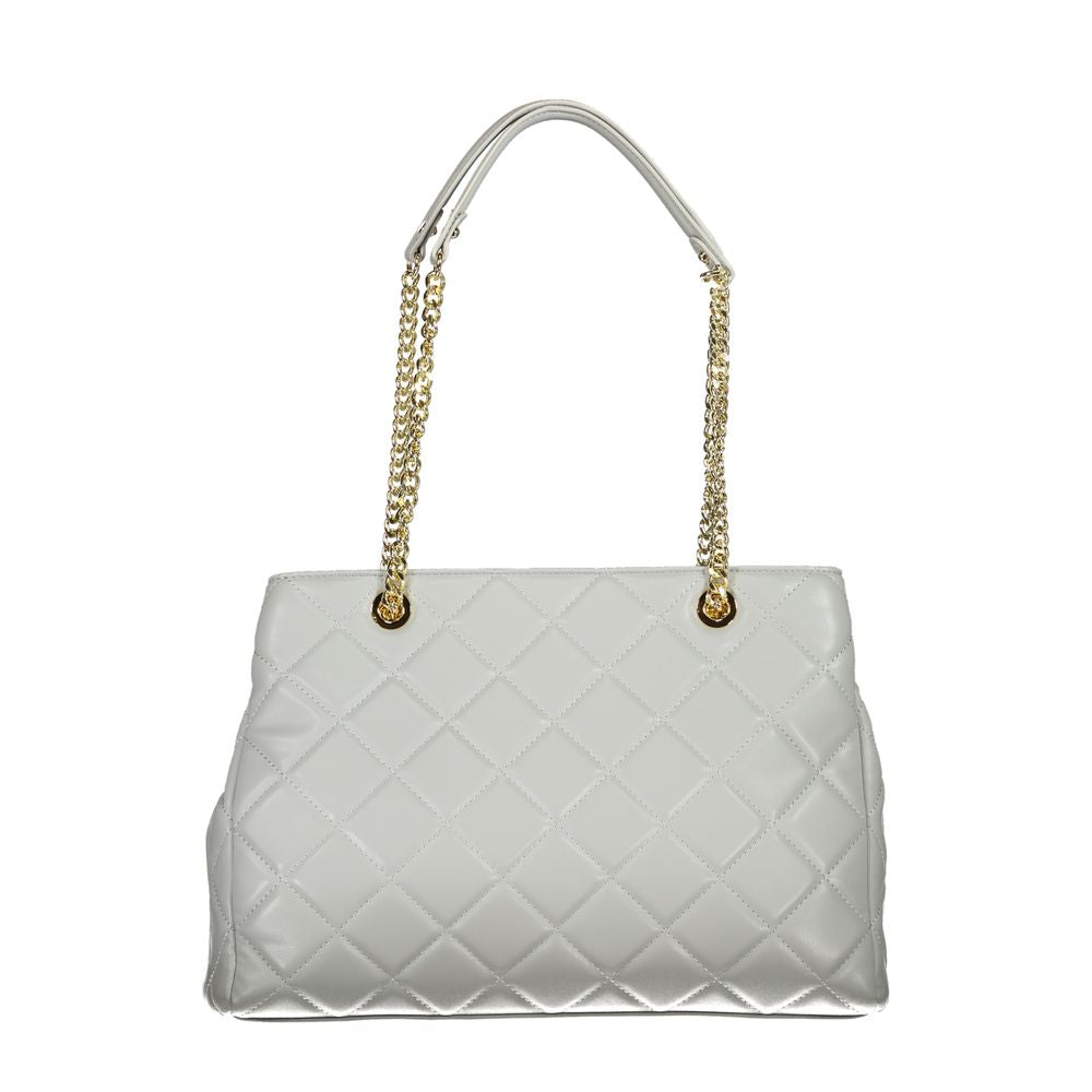 Front view with bag zipped and handles upright.