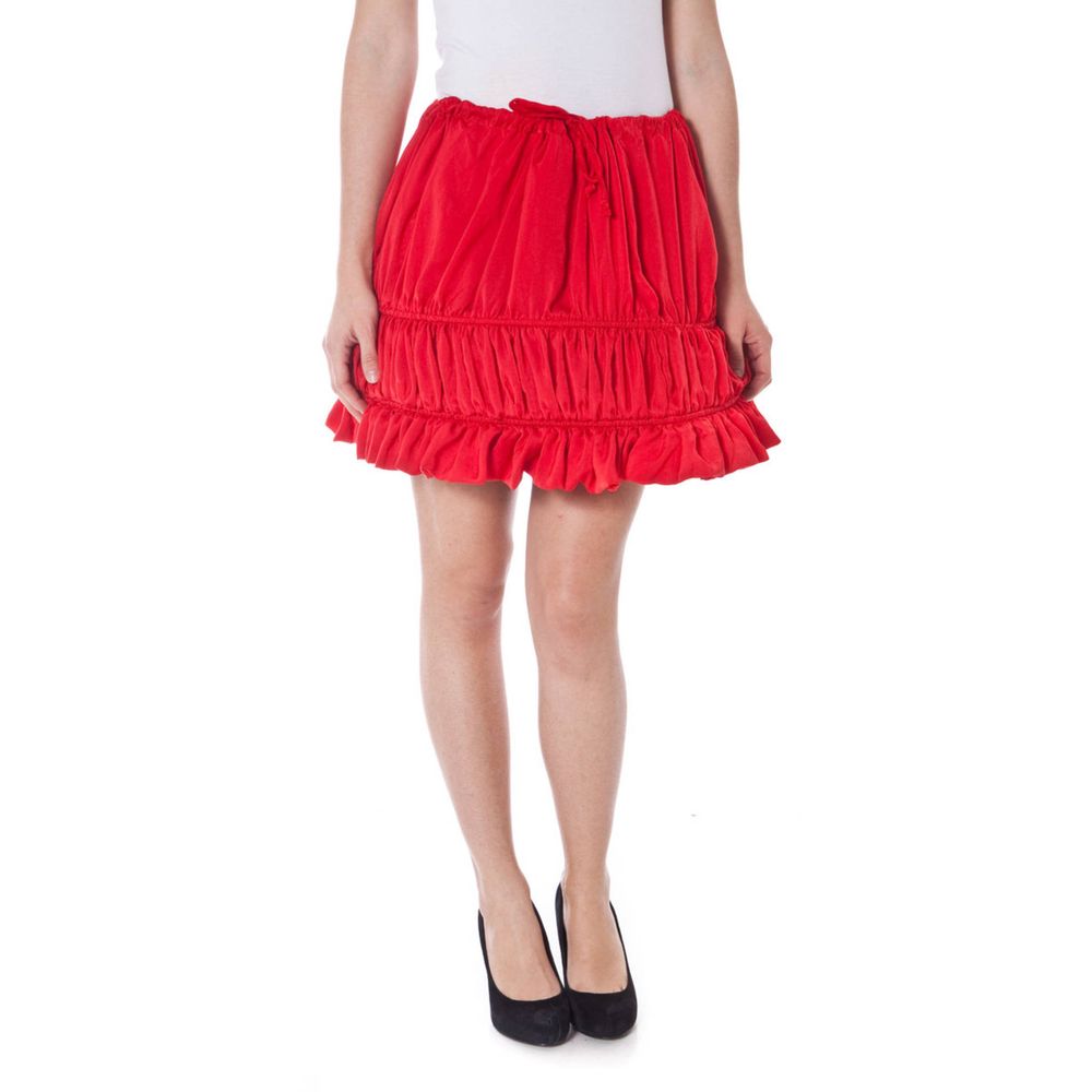 Denny Rose Red Polyester Women Skirt