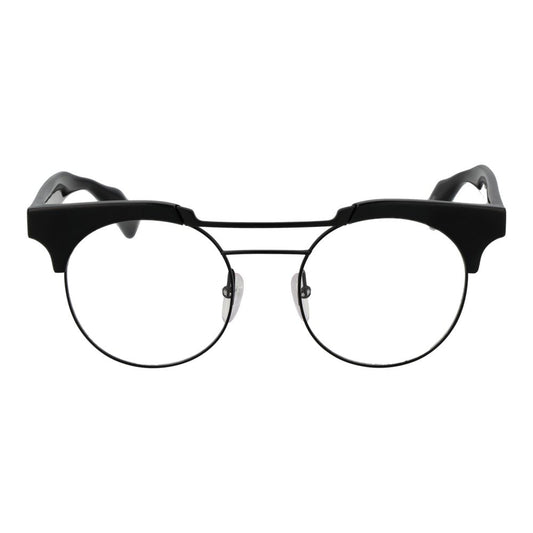 Yohji Yamamoto Black Women Glasses Frame, round style, plastic material, full-rim, black color, size 49-19-148. Comes with branded soft case.