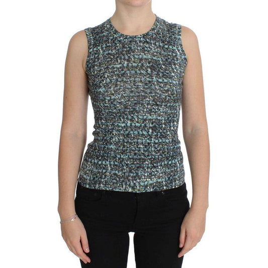 Dolce & Gabbana Elegant Blue Wool Vest Pullover Top Dolce & Gabbana Dark Slate Gray