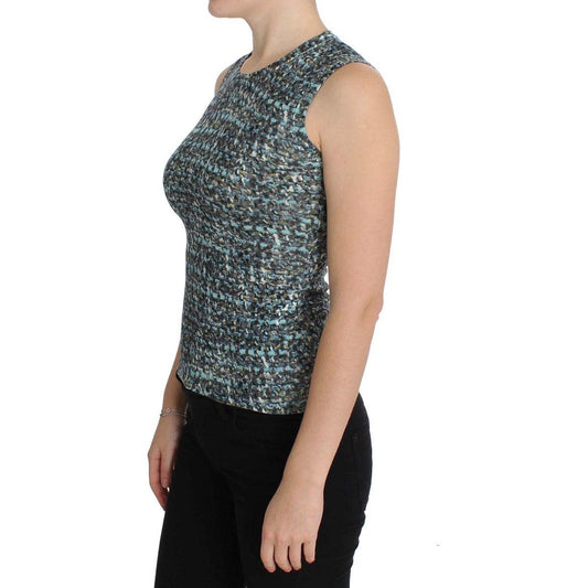Dolce & Gabbana Elegant Blue Wool Vest Pullover Top Dolce & Gabbana Dark Slate Gray