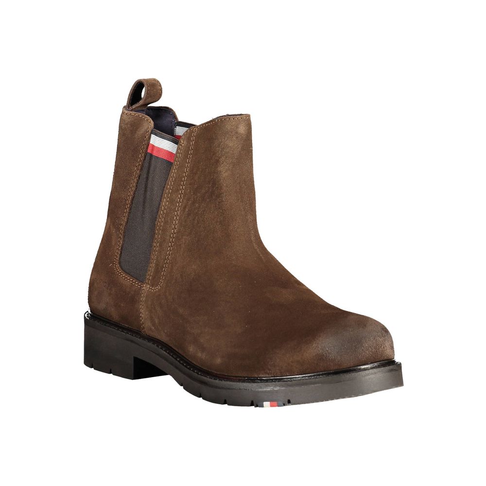 Tommy Hilfiger Brown Leather Men Boot